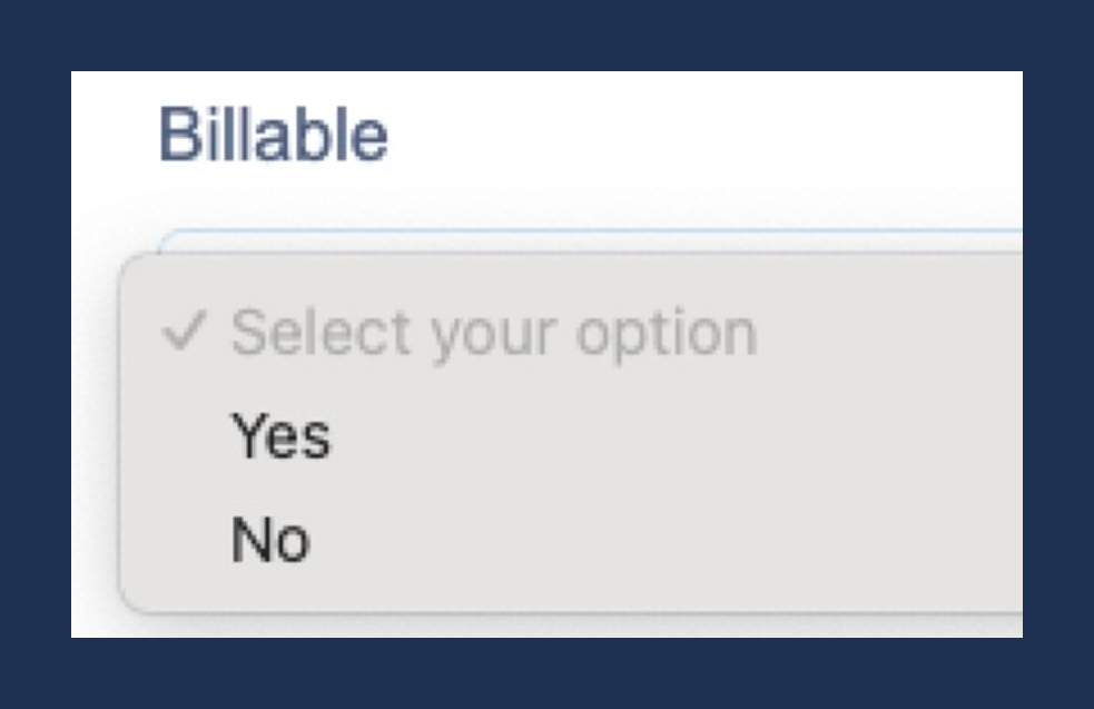 Billable dropdown