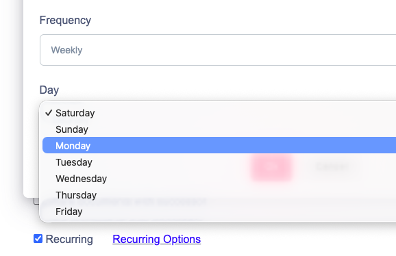 Screenshot of templated tasks linked in sequence